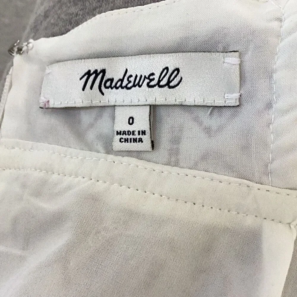 Madewell Silk Convertible Halter Dress Echo Grid Women’s Sz 0